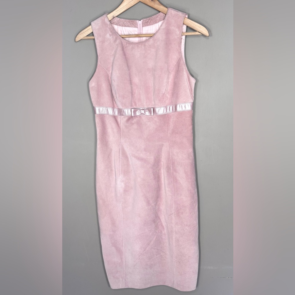 DANIER Suede Pink Sheath Dress - Picture 2 of 5